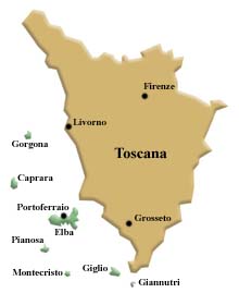 Mappa Parco Nazionale dell'Arcipelago Toscano